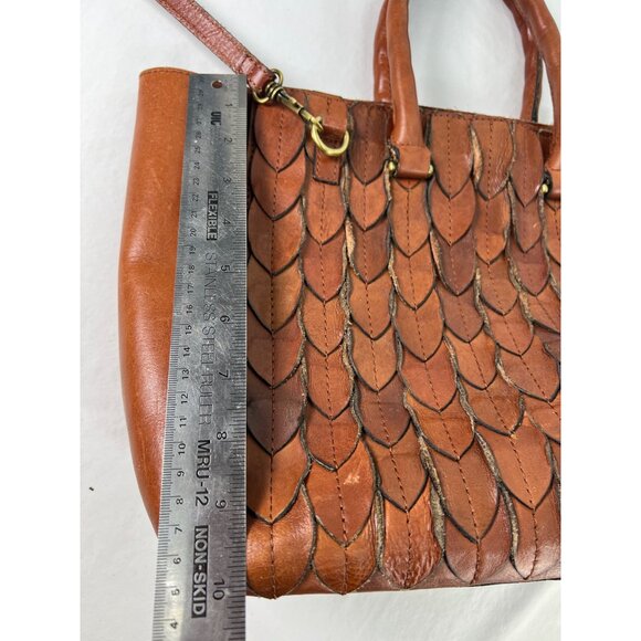 Patricia Nash Feather Leaves Mariola Tote Brown Leather - Picture 9 of 9